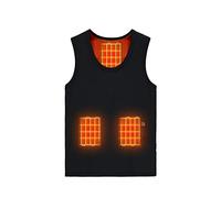 QYEURFOF Gilet Chauffant, 3 Zones de Chauffage vers Le Bas Coton vêtements Chauds d'extérieur Vestes chauffantes for l'équitation Ski pêche Manteau Chauffant(Black,M)