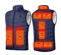 QYEURFOF Gilet Chauffant, 9 Zones chauffées Gilet USB Veste chauffante électrique d'hiver vêtements Thermiques pêche Chasse Ski Chaude(Blue,M)