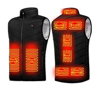 QYEURFOF Gilet Chauffant, 9 Zones chauffées Gilet USB Veste chauffante électrique d'hiver vêtements Thermiques pêche Chasse Ski Chaude(Black,M)