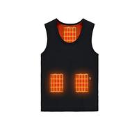 QYEURFOF Gilet Chauffant, Zones de Chauffage vers Le Bas Coton vêtements Chauds d'extérieur Vestes chauffantes for l'équitation Ski pêche Manteau Chauffant(Black,M)