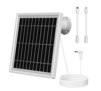 QYEURFOF Panneaux solaires, Chargeur Support Mural réglable à 360 ° avec Port DC câble de Charge 9,8 Pieds for Batterie Ring Stick Up Cam for Spotlight Plus/Pro(White)