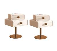 QYEURFOF Table de Chevet, Table d'appoint Haute for canapé, Petite Table de Chevet, tiroir supérieur Rotatif, Rangement, Nuit for Petit Espace, Salon, Chambre à Coucher(Off White,40x40x60cm)