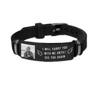 Qygtritvo Bracelet de condoléances personnalisé pour quelqu'un - Cadeau de condoléances pour la perte d'un être cher et des animaux de compagnie, F, Pas de gemme