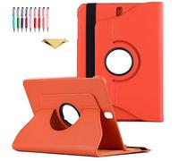 QYiD Coque pour Galaxy Tab 4 7.0 SM-T230, Coque de Protection Support Rotatif à 360 Degrés Folio Case Sommeil/Réveil pour Samsung Galaxy Tab 4 7-Pouces Tablet, Models SM-T230, SM-T231, SM-T235, Orange