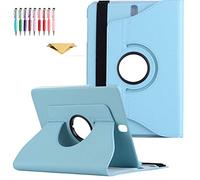 QYiD Coque pour Galaxy Tab 4 7.0 SM-T230, Coque de Protection Support Rotatif à 360 Degrés Folio Case Sommeil/Réveil pour Galaxy Tab 4 7-Pouces Tablet, Models SM-T230, SM-T231, SM-T235, Bleu Clair