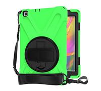 QYiD Coque pour Galaxy Tab A 8.0 & S Pen Robuste Antichoc Protection avec 360 Rotatif Kickstand/HandStrap, Ceinture d'épaule pour Samsung Galaxy Tab A 8.0 & S Pen (2019) SM-P200 / SM-P205, Vert