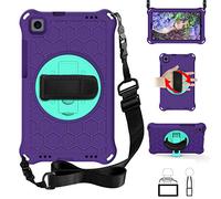 QYiD Coque pour Galaxy Tab A 8.4 2020 SM-T307, Antichoc Léger Housse EVA Enfants Protecteur avec Support Rotatif et Bretelles pour Samsung Galaxy Tab A 8.4 Pouces Tablet 2020, Noir/Aqua