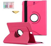 QYiD Coque pour Galaxy Tab E 9.6" SM-T560, Coque de Protection Support Rotatif à 360 Degrés Folio étui Case Fonction Sommeil/Réveil pour Samsung Galaxy Tab E 9.6 T560 T567 T560NU T560NZ, Rose