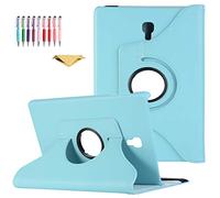 QYiD Coque pour Galaxy Tab S4 10.5 2018 SM-T830, Coque de Protection Support Rotatif à 360 Degrés Folio Case Sommeil/Réveil pour Samsung Galaxy Tab S4 10.5 Pouces 2018 SM-T830/T835/T837, Bleu Clair