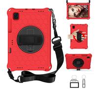 QYiD Coque pour Galaxy Tab S5e 2019, Antichoc Léger Housse EVA Enfants Protecteur avec Support Rotatif, Porte-Crayons et Bretelles pour Galaxy Tab S5e 10.5 Pouces 2019 SM-T720/T725/T727, Rouge/Noir