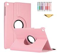 QYiD Coque pour Huawei Mediapad M3 Lite 10, Coque de Protection Support Rotatif à 360 Degrés Folio étui Case Fonction Sommeil/Réveil pour Huawei MediaPad M3 Lite 10 Pouces Tablet, Pink