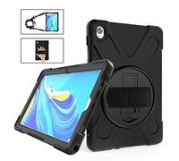 QYiD Coque pour Huawei MediaPad M5 10.8 / M5 Pro 10.8, Heavy Duty Robuste Antichoc Protection avec 360 Rotatif Kickstand/HandStrap, Ceinture d'épaule pour MediaPad M5 10.8 Pouce 2018, Camouflage
