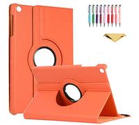 QYiD Coque pour Huawei MediaPad T3 8.0, Coque de Protection Support Rotatif à 360 Degrés Folio étui Case Fonction Sommeil/Réveil pour Huawei MediaPad T3 8.0 Pouces Tablet 2017 Release, Orange