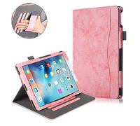 QYiD Coque pour iPad 10.2 / iPad 7th Gen, Folding Stand Smart Protective Multi-Angle Viewing Cover with Pencil Holder & Auto Wake/Sleep for Apple iPad 10.2 (2019) / A2200, A2198, A2232 (DarkBleu)
