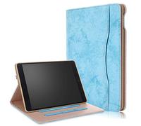 QYiD Coque pour iPad 9.7 2018/2017 Folding Stand Protective Multi-Angle Viewing Cover with Pencil Holder & Auto Wake/Sleep for Apple iPad 9.7 (2018) / Apple iPad 9.7 (2017)(Ice Bleu)