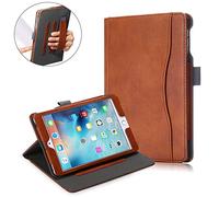 QYiD Coque pour iPad Mini 5 2019 / iPad Mini 4, Folding Stand Smart Protective Multi-Angle Viewing Cover with Pencil Holder & Auto Wake/Sleep for iPad Mini 5th Generation 7.9" (Marron)