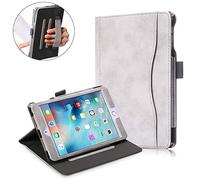 QYiD Coque pour iPad Mini 5 2019 / iPad Mini 4, Folding Stand Smart Protective Multi-Angle Viewing Cover with Pencil Holder & Auto Wake/Sleep for iPad Mini 5th Generation 7.9" (Gris)