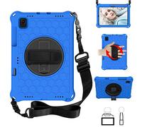QYiD Coque pour iPad Pro 11" 2020/2018, Antichoc Léger Housse EVA Enfants Protecteur avec Support Rotatif, Porte-Crayons et Bretelles pour Apple New iPad Pro 11 Pouces 2nd/1st, Bleu/Noir