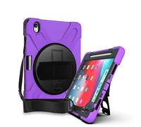 QYiD Coque pour iPad Pro 11, Heavy Duty Antichoc Robuste Protection avec 360 Rotatif Kickstand/HandStrap, Ceinture d'épaule pour Apple iPad Pro 11 (2018) / A2013 / A1934 / A1979 / A1980, Violet