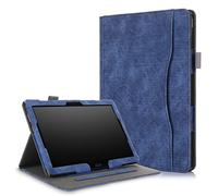 QYiD Coque pour Lenovo Tab M10 Folding Stand Smart Protective Cover with Pocket for Lenovo Tab M10 / TB-X605F, TB-X505F [Not Auto Wake/Sleep Function] (DarkBleu)