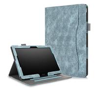 QYiD Coque pour Lenovo Tab M10 Folding Stand Smart Protective Cover with Pocket for Lenovo Tab M10 / TB-X605F, TB-X505F [Not Auto Wake/Sleep Function] (Gray Bleu)