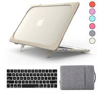 QYiD Coque pour MacBook Air 13 Pouces 2020 2019 2018 A1932 A2179, 2 in 1 Rigide Shockproof Protective avec Couverture de Clavier & Ordinateur Serviette pour Mac Air 13 Retina avec Touch ID, Kaki