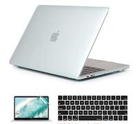 QYiD Coque pour MacBook Air 13 Pouces 2020 2019 2018 New Version A1932 A2179, Etui Transparent Rigide Case avec Couverture de Clavier & Protection d'écran pour Mac Air 13 Retina avec Touch ID, Violet/