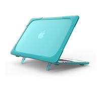 QYiD Coque pour MacBook Pro 13 Pouces 2019 2018 2017 2016 A2159 A1989 A1706 A1708, 2 in 1 Rigide Shockproof Cover Matte Protective avec Pare-Chocs en Plastique pour Mac Pro 13 Touch Bar, Bleu Clair