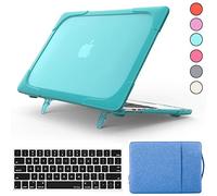 QYiD Coque pour MacBook Pro 13 Pouces 2020 A2251/A2289, 2 in 1 Rigide Protective avec Couverture de Clavier & Ordinateur Serviette pour Mac Pro 13" avec Retina Display & Touch Bar, Bleu Clair