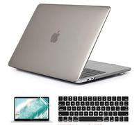 QYiD Coque pour MacBook Pro 13 Pouces A1278 2012-2008, Plastique Coque Etui Transparent Rigide Case avec Couverture de Clavier & Protection d'écran pour Apple Old Version Mac Pro 13 avec CD-ROM, Noir