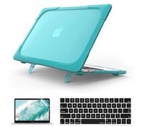 QYiD Coque pour MacBook Pro 16 Pouces 2019 Release A2141 avec Touch Bar & Touch ID, 2 in 1 Rigide Shockproof Protective avec Couverture de Clavier & Protection d'écran pour MacBook Pro 16, Bleu Clair