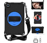 QYiD Coque pour MediaPad M6 Turbo 8.4, Antichoc Léger Housse EVA Enfants Protecteur avec Support Rotatif et Bretelles pour Huawei MediaPad M6 Turbo 8.4 (2019) / VRD-AL10 / VRD-W10, Violet/Aqua