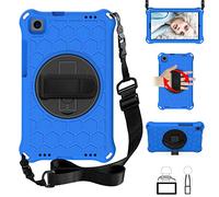 QYiD Coque pour MediaPad M6 Turbo 8.4, Antichoc Léger Housse EVA Enfants Protecteur avec Support Rotatif et Bretelles pour Huawei MediaPad M6 Turbo 8.4 (2019) / VRD-AL10 / VRD-W10, Bleu/Noir