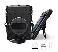 QYiD Coque pour Microsoft Surface Pro X, Heavy Duty Robuste Antichoc Protection avec 360 Rotatif Kickstand/HandStrap, Ceinture d'épaule pour Surface Pro X 2019 de 13" (Noir)