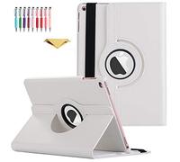 QYiD Coque pour New iPad 9.7 Pouces 5th/6th Generation 2018/2017, Coque de Protection Support Rotatif à 360 Degrés Case Fonction Sommeil/Réveil pour iPad 9.7 Pouces, iPad Pro 9.7/Air 2/Air, Blanc