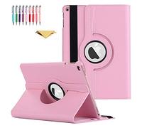 QYiD Coque pour New iPad 9.7 Pouces 5th/6th Generation 2018/2017, Coque de Protection Support Rotatif à 360 Degrés Case Fonction Sommeil/Réveil pour Apple iPad 9.7 Pouces, iPad Pro 9.7/Air 2/Air, Pink