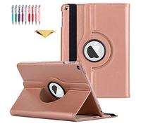 QYiD Coque pour New iPad 9.7 Pouces 5th/6th Generation 2018/2017, Coque de Protection Support Rotatif à 360 Degrés Case Fonction Sommeil/Réveil pour iPad 9.7 Pouces, iPad Pro 9.7/Air 2/Air, Or