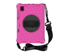 QYiD Coque pour Samsung Galaxy Tab S7 Case 2020, Antichoc Léger Housse EVA Enfants Protecteur avec Support Rotatif, Porte-Crayons et Bretelles pour Galaxy Tab s7 11" SM-T870 SM-T875, RoseRouge/Noir