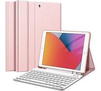 QYiD Étui avec clavier pour iPad Mini 3/2/1, fin et léger en cuir PU avec support et clavier sans fil détachable pour iPad Mini 3/iPad Mini 2/iPad Mini 3, or rose