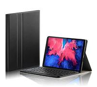 QYiD Étui avec clavier pour tablette Lenovo Tab P11 11" Full HD version 2020 (modèle : TB-J606F TB-J606X), étui en cuir avec support magnétique et clavier sans fil amovible, noir