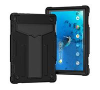 QYiD Étui de protection hybride 3 en 1 pour Lenovo Tab M10 HD 10,1" 2018, avec support pour tablette Lenovo Tab M10 (TB-X505L/TB-X505F/TB-X605L/TB-X605F) Noir/noir