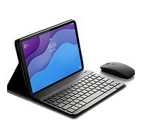 QYiD Étui en cuir pour Lenovo Tab M10 avec support magnétique amovible sans fil et souris sans fil pour tablette Lenovo Tab M10 (TB-X505L/TB-X505F/TB-X605L/TB-X605F) Noir