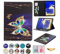 QYiD Etui pour Galaxy Tab S4 10.5", Coque T830, Housse de Protection Etui Flip Cover avec Card Holder & Stylus pour Samsung Galaxy Tab S4 10.5 Pouces 2018 SM-T830/T835/T837, Grand Papillon