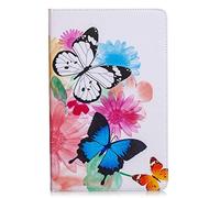QYiD Etui pour Galaxy Tab S6 Lite 2020, Coque P610, Housse de Protection Etui Flip Cover avec Card Holder & Stylus pour Samsung Galaxy Tab S6 Lite 10.4 2020 SM-P610/P615, Papillon Bleu