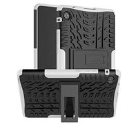 QYiD Étui pour Huawei MediaPad T3 10, double couche hybride Coque à l’épreuve des chocs Protection Case avec support pour Huawei MediaPad T3 10 9.6 pouces (AGS-W09/AGS-L09), Blanc
