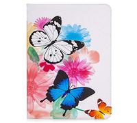 QYiD Etui pour iPad Pro 11 Pouces 2nd & 1st Generation 2020/2018, Housse de Protection Etui Flip Cover avec Card Holder & Stylus pour iPad Pro 11" 2020/2018, Papillon Bleu