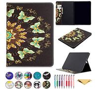 QYiD Etui pour iPad Pro 11 Pouces 2nd & 1st Generation 2020/2018, Housse de Protection Etui Flip Cover avec Card Holder & Stylus pour iPad Pro 11" 2020/2018, Papillon Rond