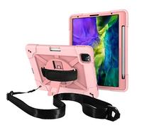 QYiD Étui pour Samsung Galaxy Tab S6 Lite 2020 SM-P610/P615 avec support et dragonne et bandoulière Doré