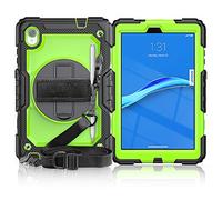 QYiD Étui pour tablette Lenovo Tab M8 HD/Smart Tab M8/Tab M8 FHD 2019 avec protecteur d'écran, coque rugueuse avec support rotatif poignée de main pour Lenovo M8 TB-8505F TB-8505X TB-8505FS TB-8705F Noir/rose