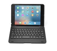 QYiD Housse Clavier pour iPad Mini 3/2/1, Clavier Bluetooth avec 130 ° Smart Folio Couverture Arrière Rigide Ultra Mince Réveil Auto et Veille pour iPad Mini 1/Mini 2/Mini 3, Noir